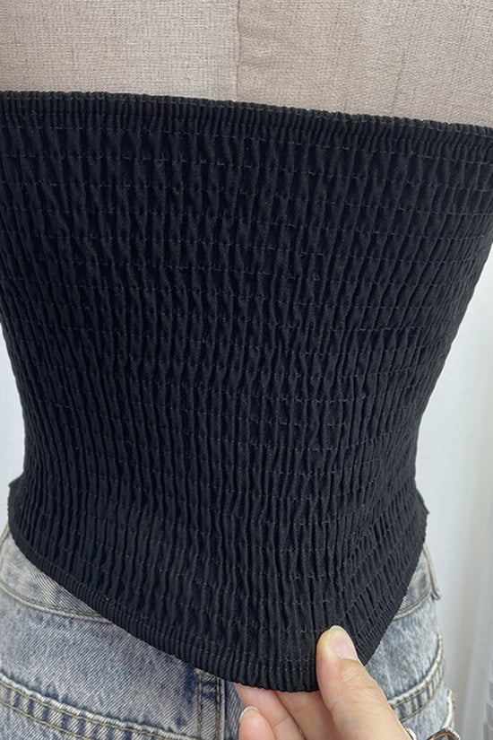 Lace Trim Strapless Corset Top