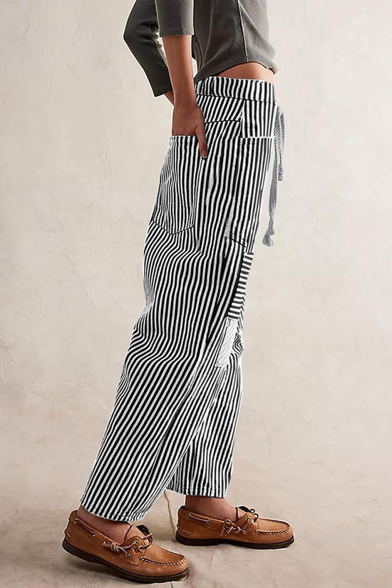 Striped Pattern Casual Loose Fit Pants