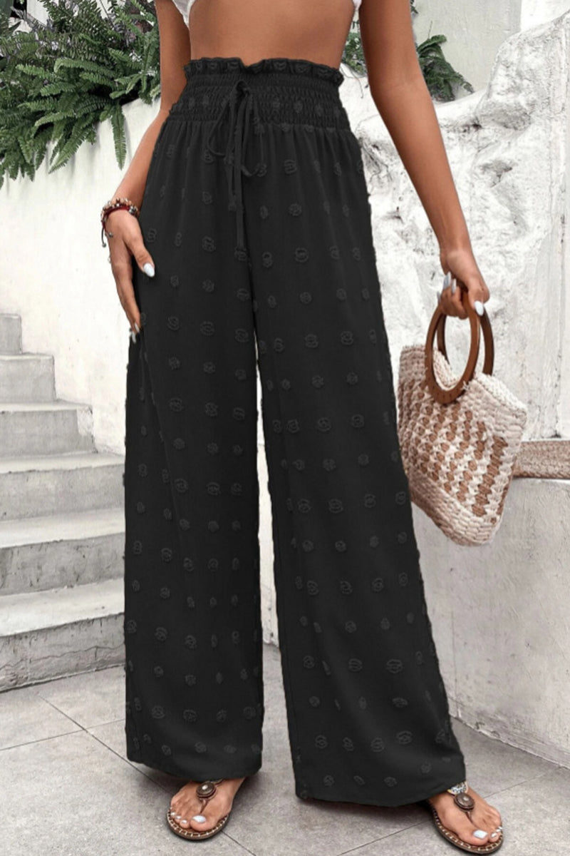 Bohemian High-Waist Wide-Leg Pants