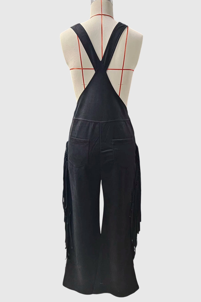 Fringe Pocket Buttoned Jumpsuit