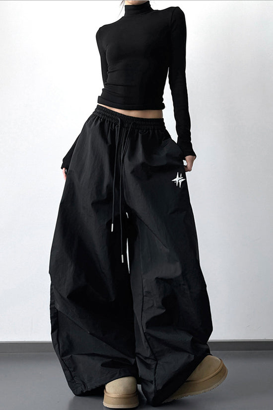 Wide-Leg High Waist Casual Pants