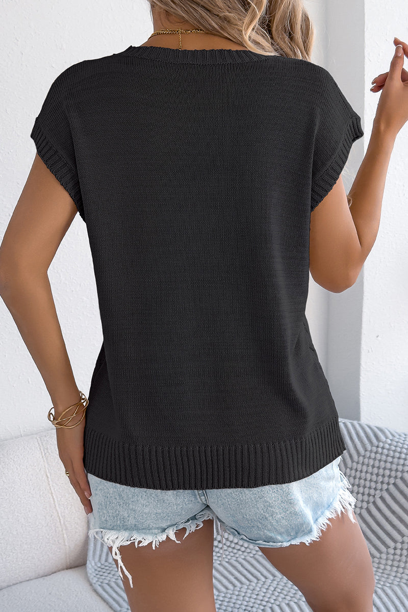 Cable Knit Sleeveless Sweater