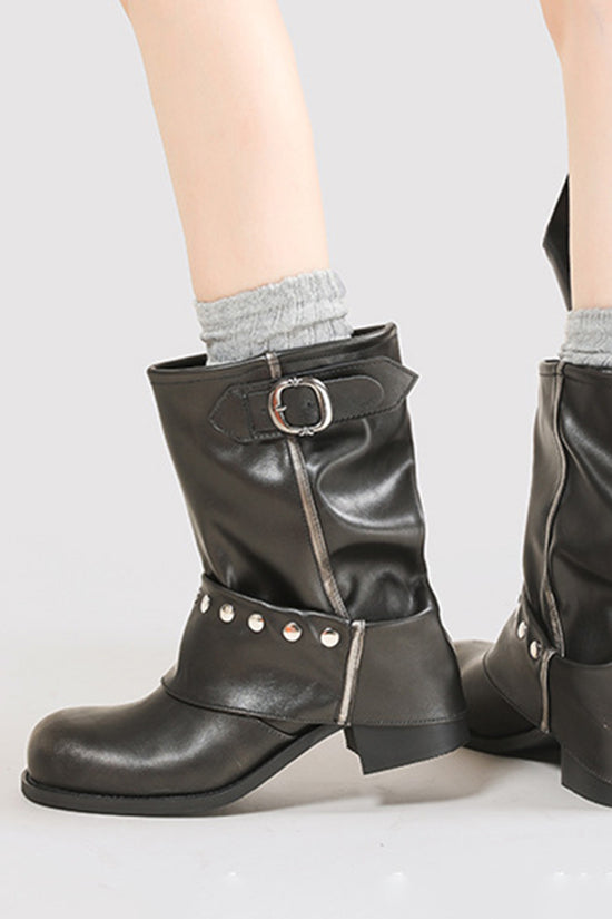 Chic Buckle Ankle Boots