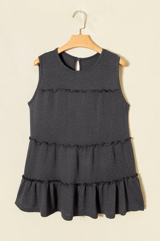Tiered Frill Trim A-Line Tank Top