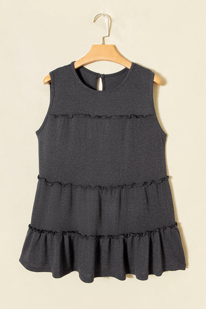 Tiered Frill Trim A-Line Tank Top