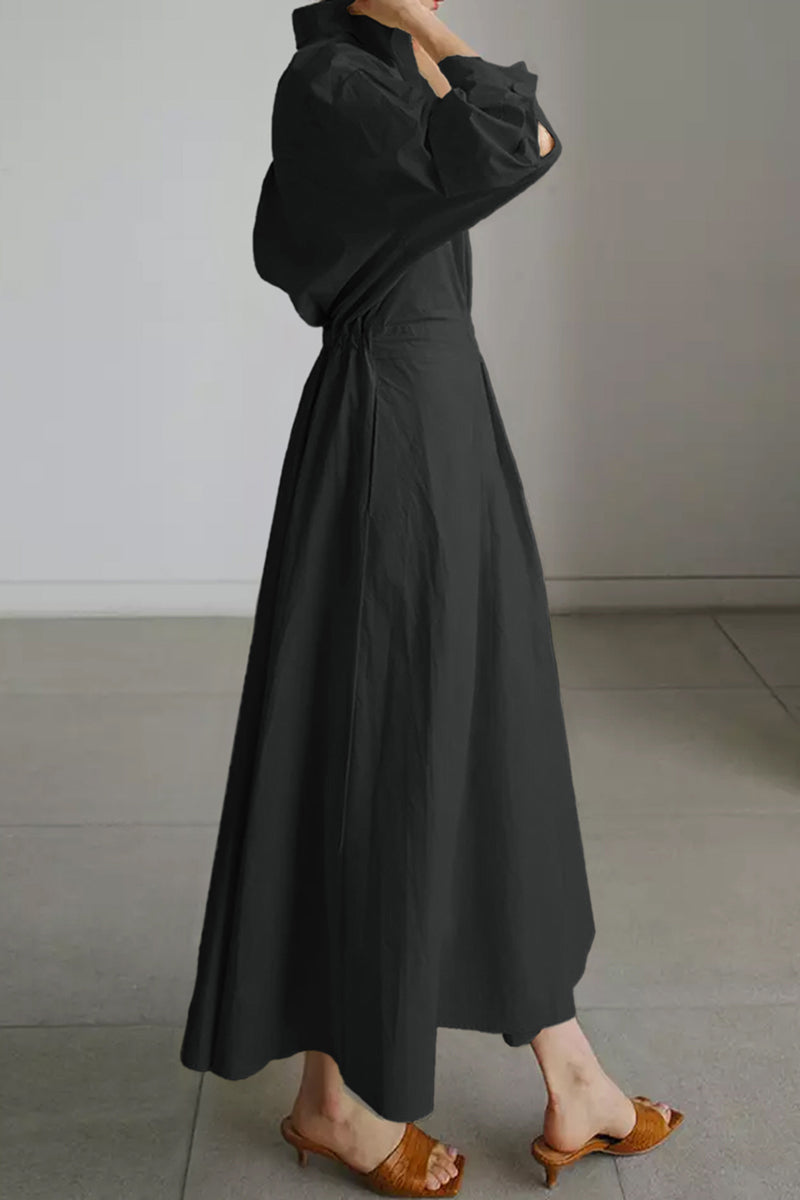 Elegant Long Sleeve Maxi Casual Dress