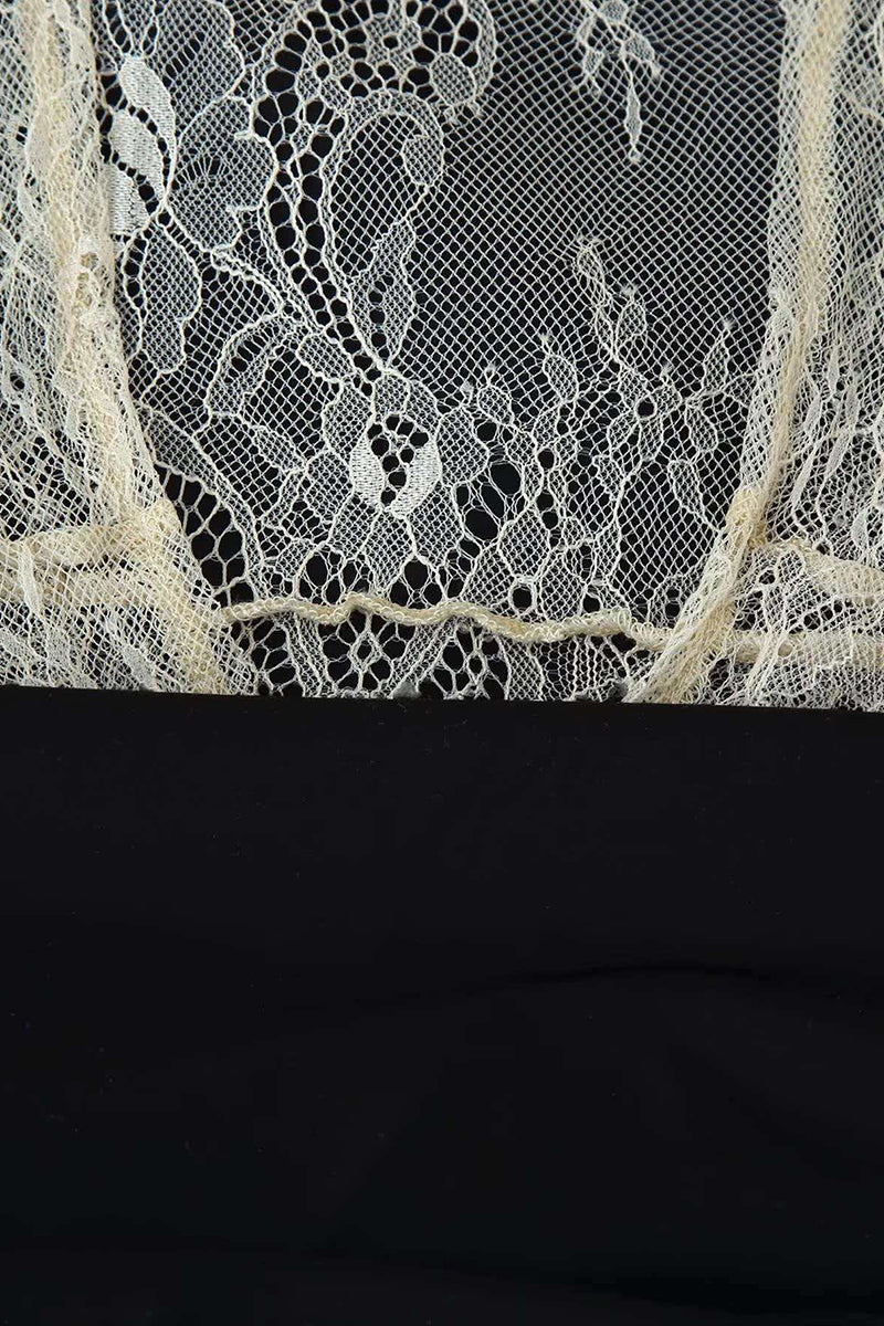 Elegant Lace Trim Mini Dress