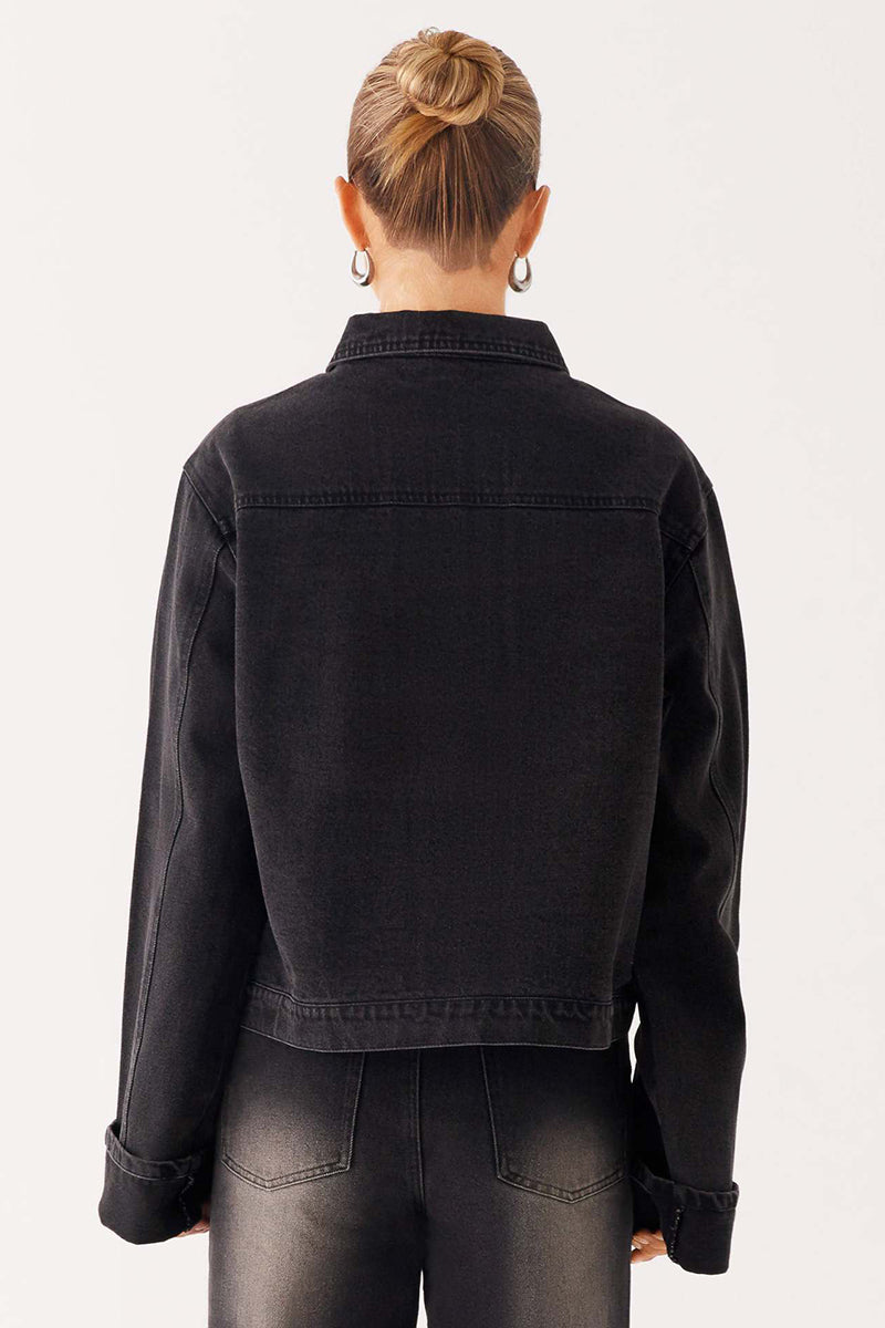 Classic Denim Jacket with Button-Down Front