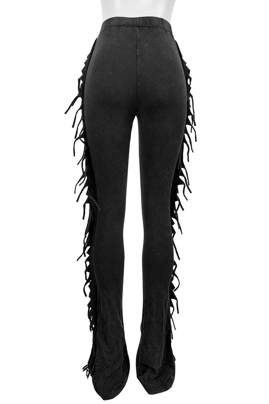 Fringe-Trim Casual Pants