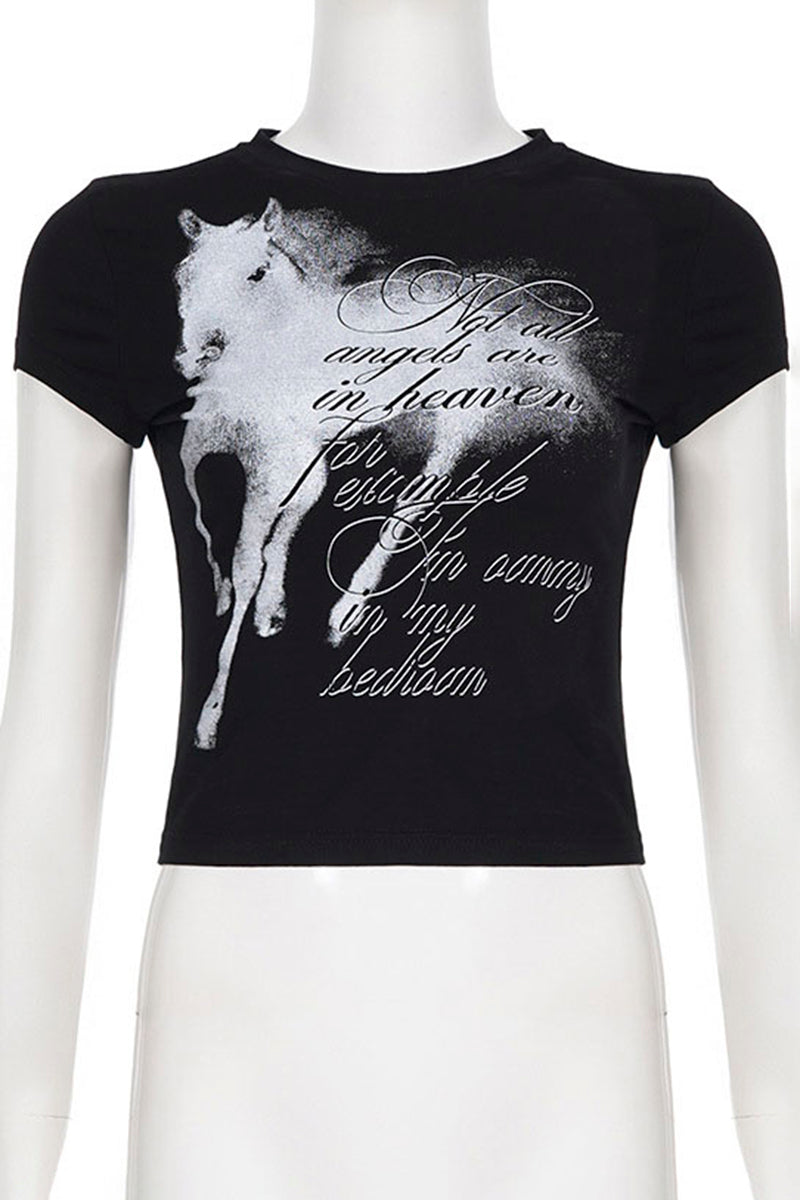 Graphic Script Horse T-Shirt