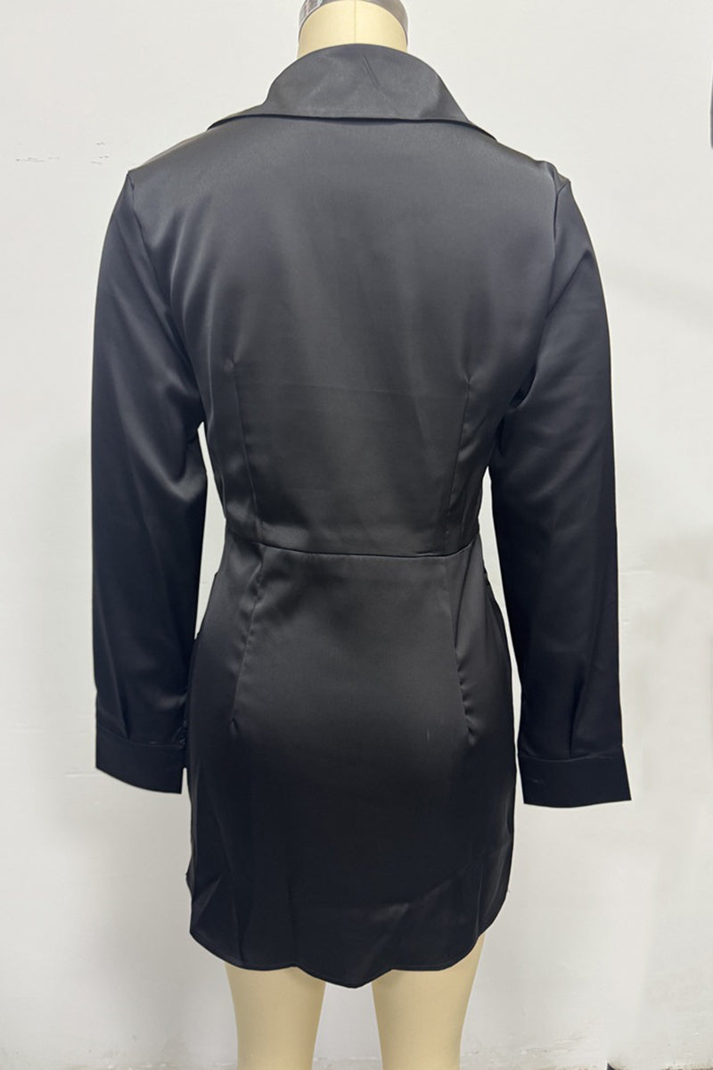 Chic Wrap Long Sleeve Bodycon Dress