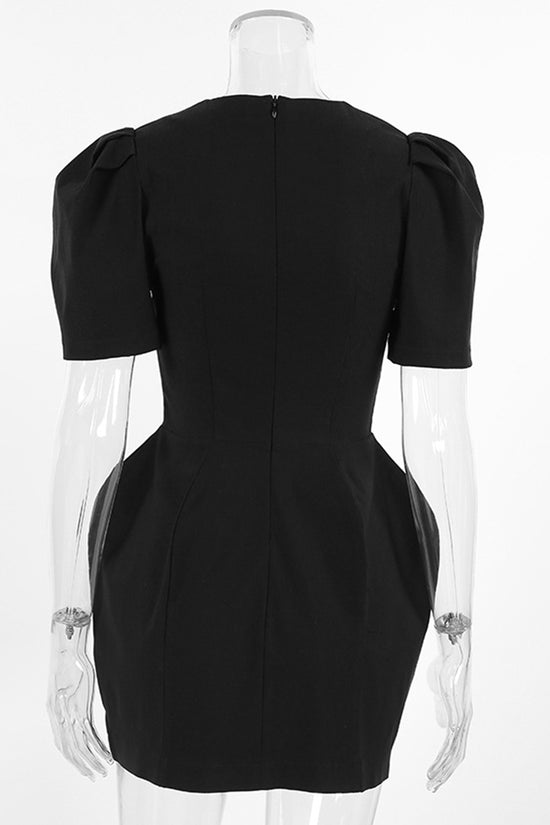 Elegant Puff Sleeve A-Line Dress