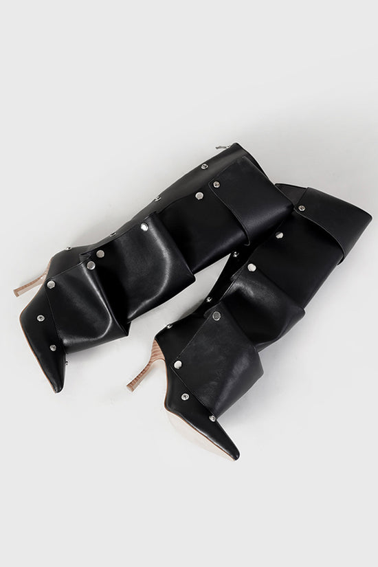 Chic Ruffled High-Heel Boots