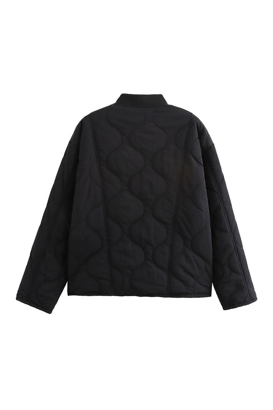 Quilted Button-Up Jacket