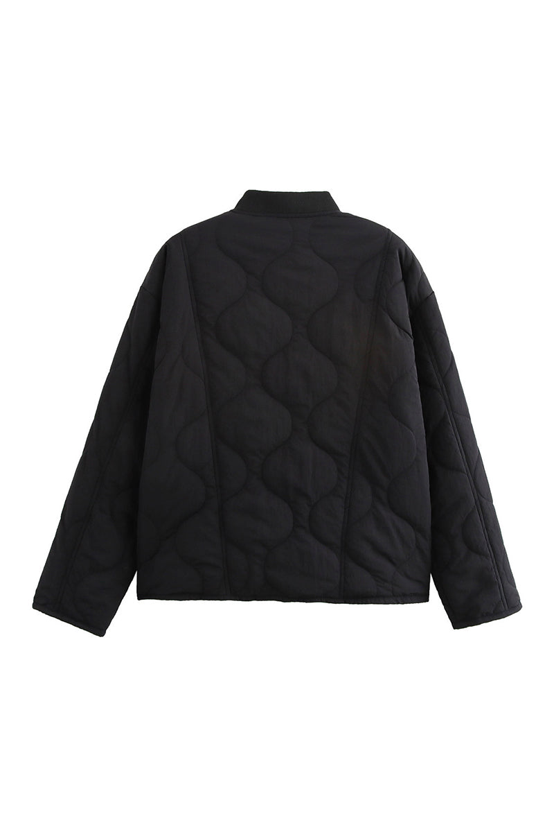 Quilted Button-Up Jacket