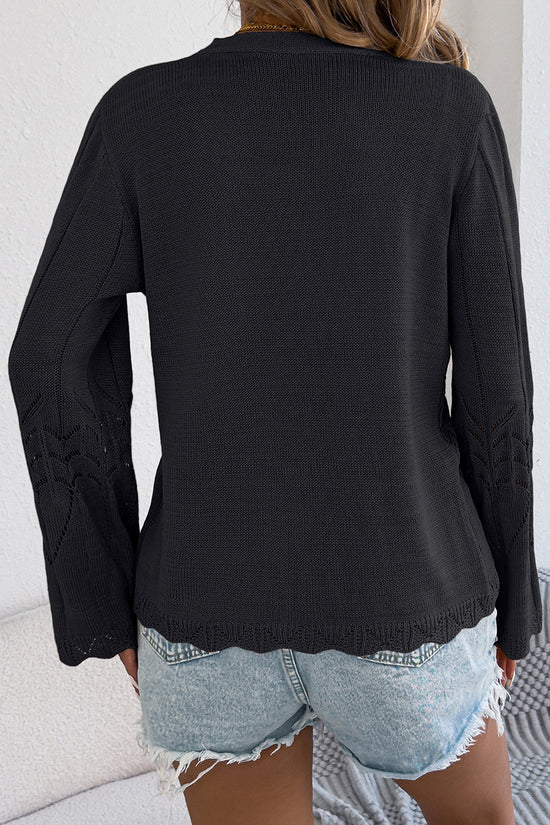 Elegant Knit Cardigan with Tie Detail