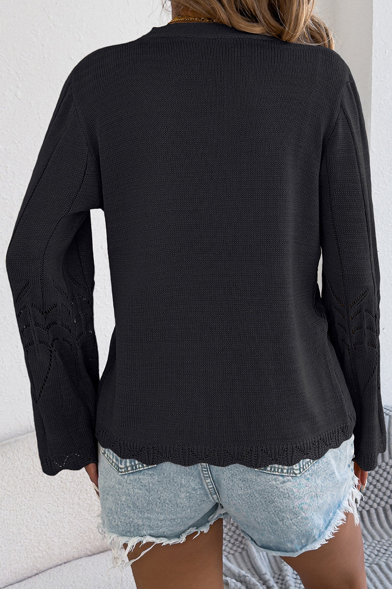 Elegant Knit Cardigan with Tie Detail