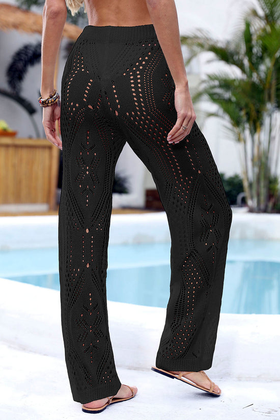 Hollow Out Wide-Leg Beach Pant