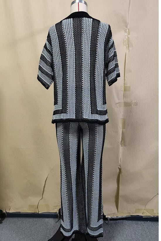 Striped Sleeve and Pants Set