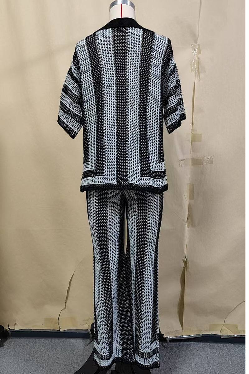 Striped Sleeve and Pants Set