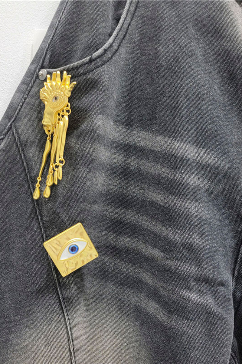Embellished Barrel Jeans