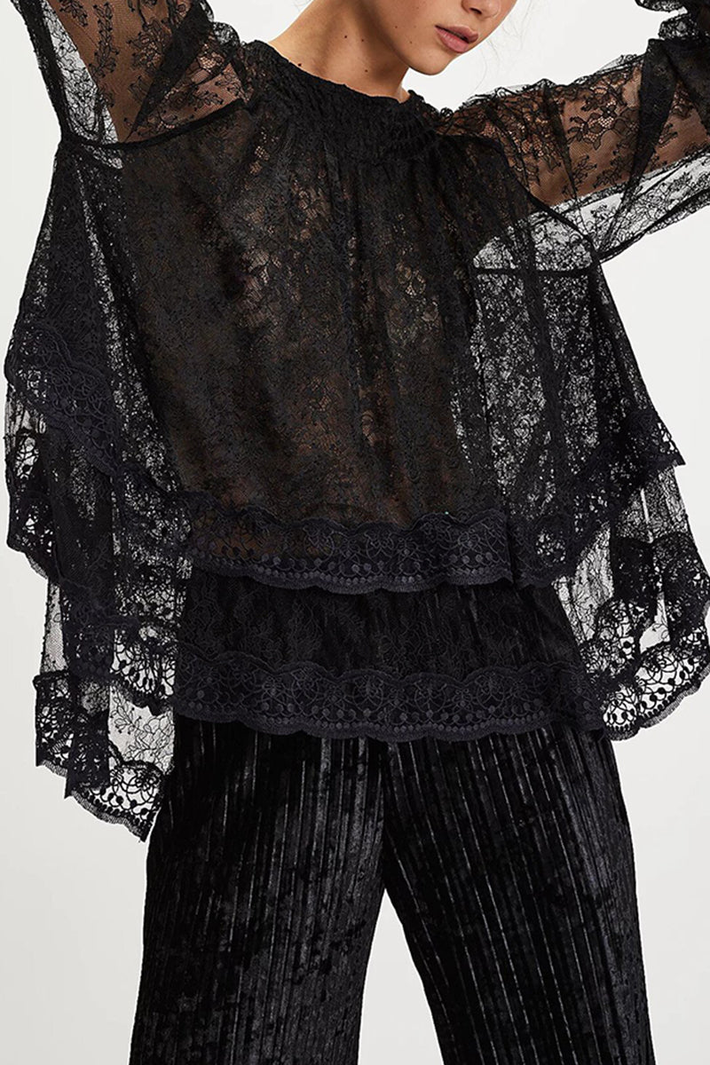 Off-Shoulder Layer Lace Top