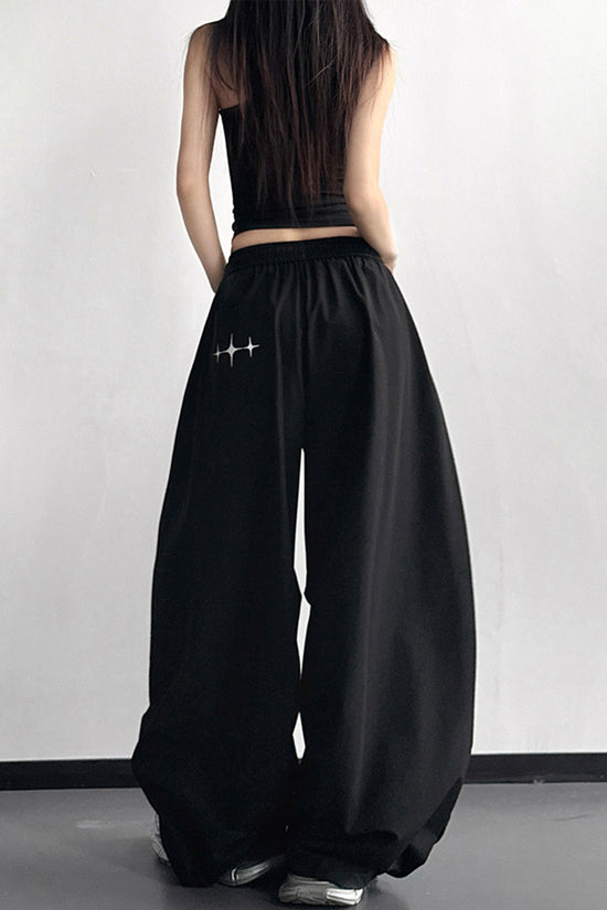 Relaxed Fit Wide Leg Casual Pants