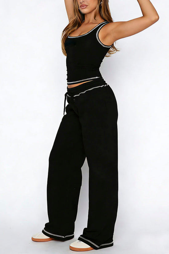 Sleek Activewear Set with Contrast Trim