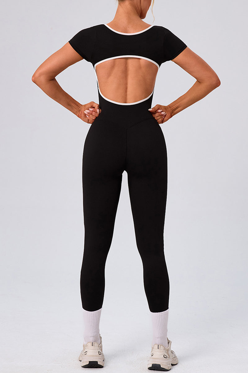 Sleek Cutout Short Sleeve Jumpsuit