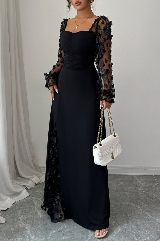 Elegant Long Sleeve Maxi Dress