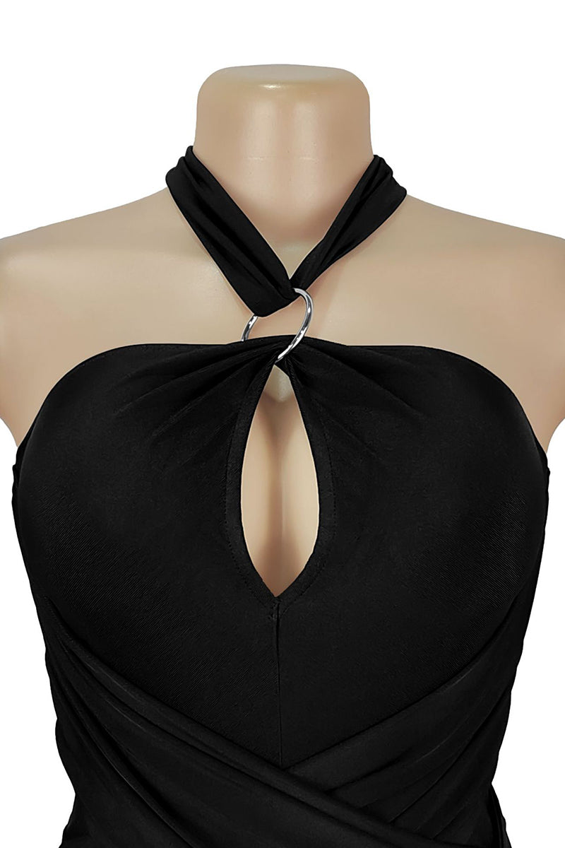Halter Neck Cutout Bodycon Jumpsuit