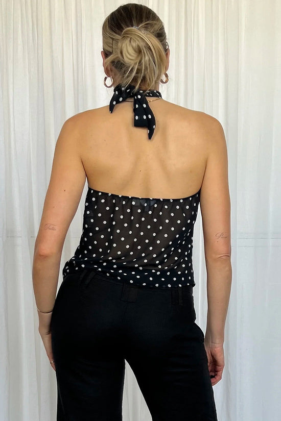 Polka Dot Halter Neck Camisole