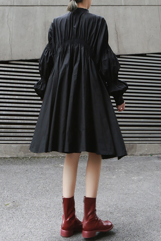 Ruched Long Sleeve Casual Dress