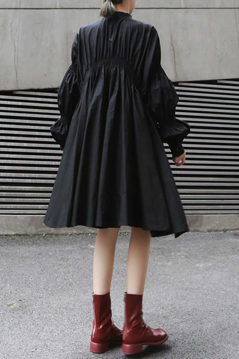 Ruched Long Sleeve Casual Dress