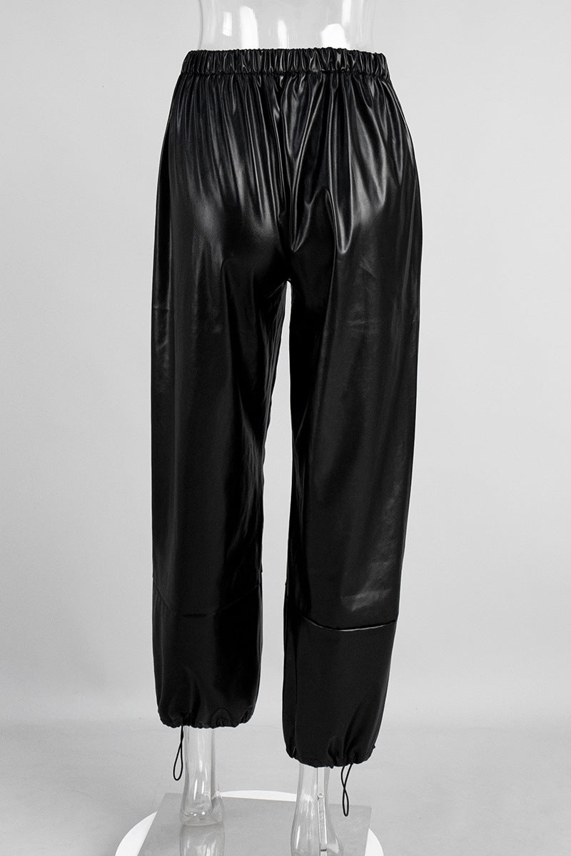 Relaxed Fit Drawstring Casual Pants