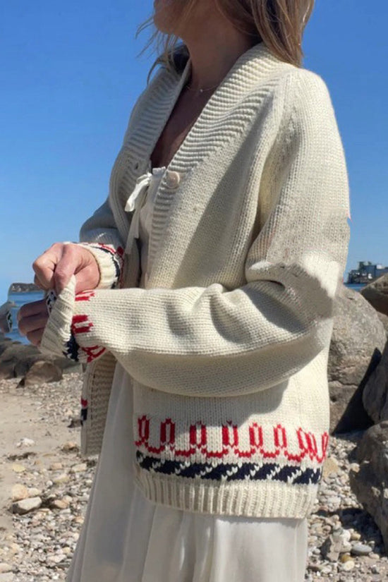 Whale Button-Front Cardigan