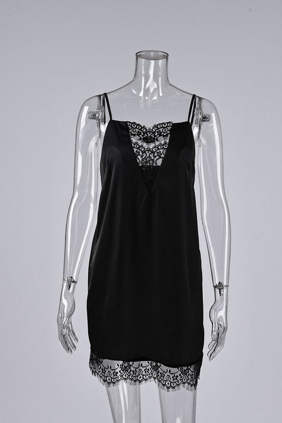 Lace Trim Spaghetti Strap Casual Dress