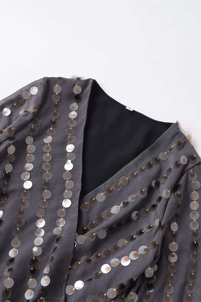 Sequin Detail V-Neck Bodysuit