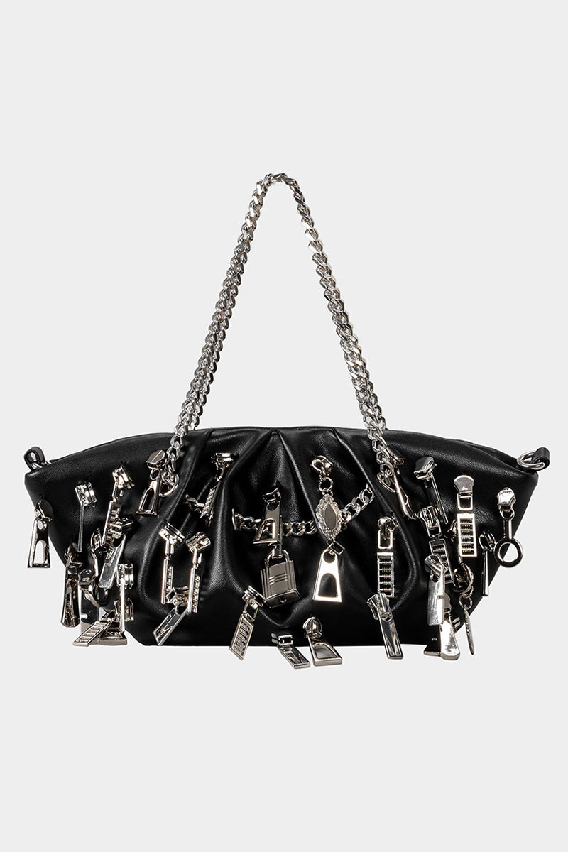Chain Embellished Statement Bag