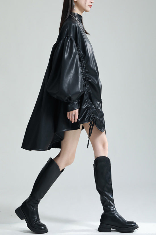 Elegant Oversized Balloon Sleeve Dress