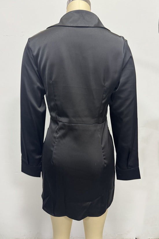 Chic Wrap Long Sleeve Bodycon Dress