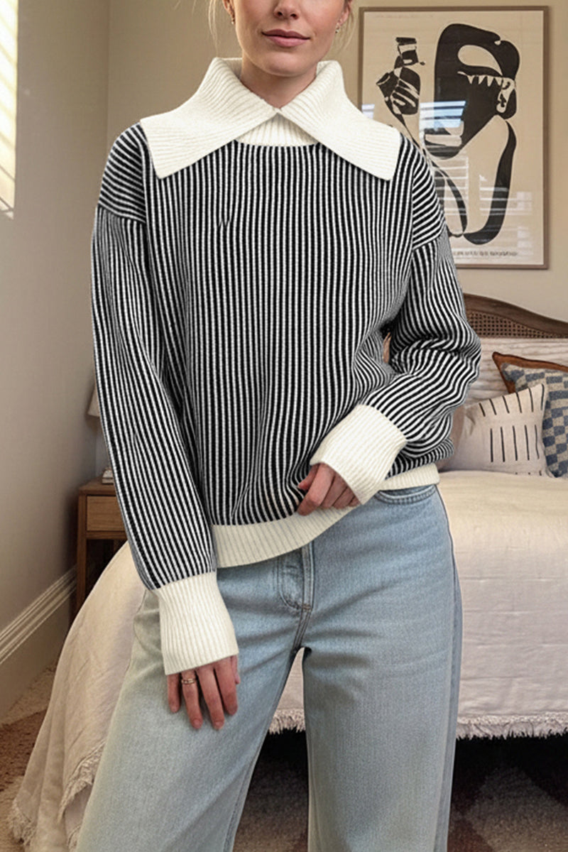 Striped Collared Sweater