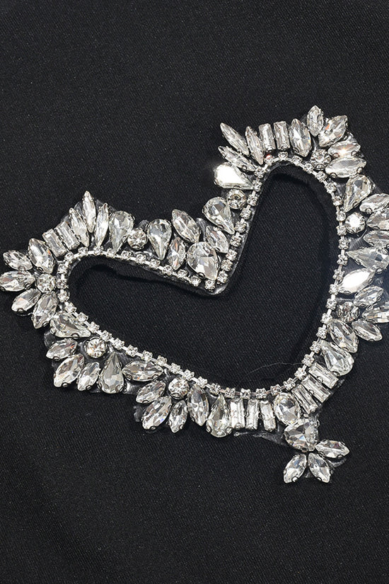 Embellished Heart Ruched T-Shirt