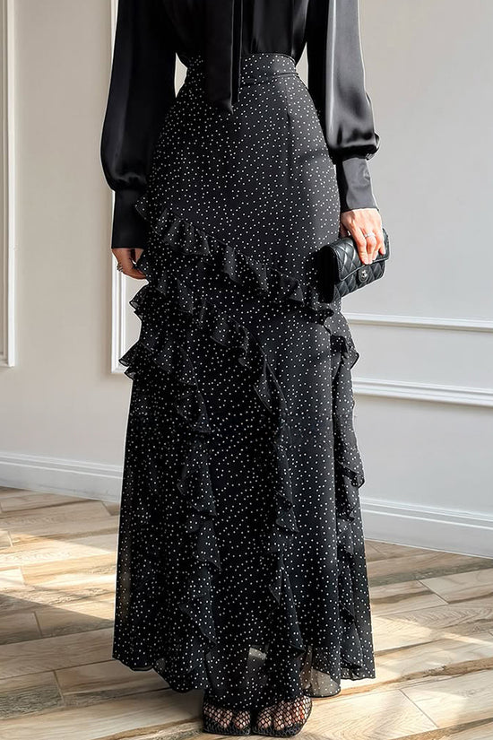 Ruffle Detail Polka Dot Skirt