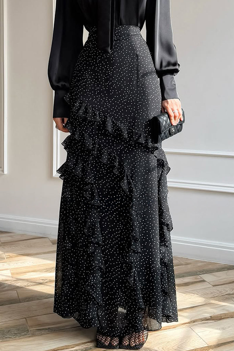 Ruffle Detail Polka Dot Skirt