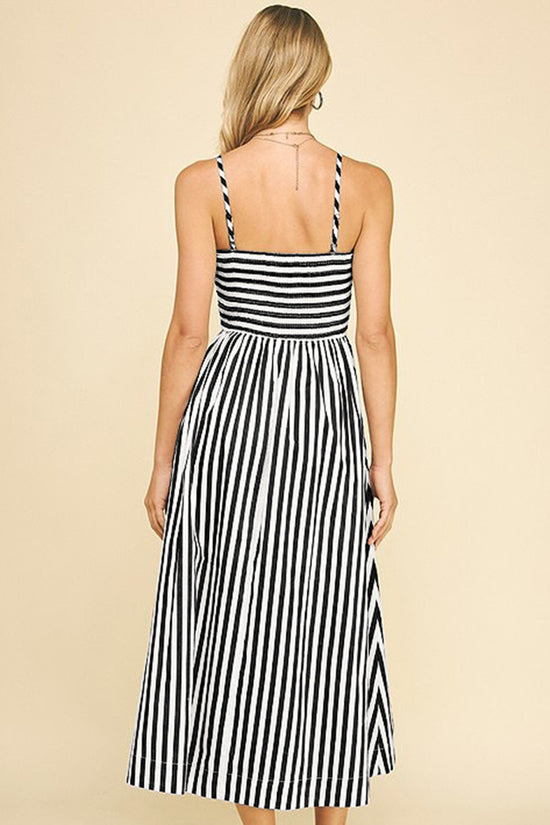 Striped Sleeveless Maxi Dress