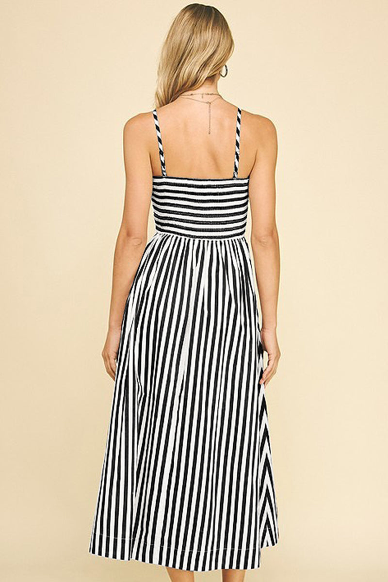 Striped Sleeveless Maxi Dress