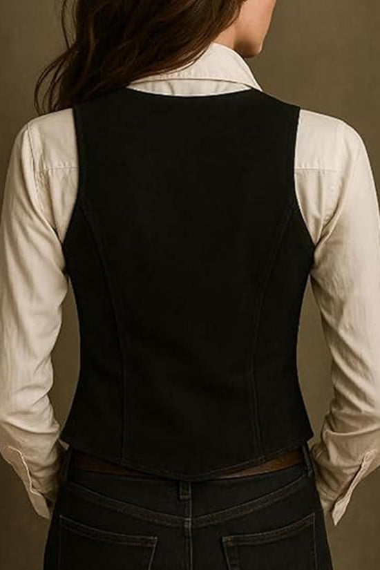 Print Button-Up Vest