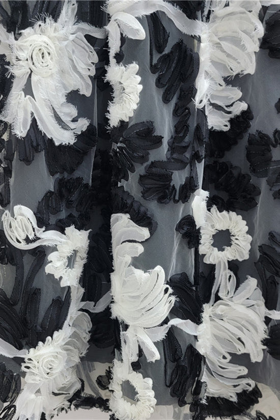 Floral Texture Midi Skirt