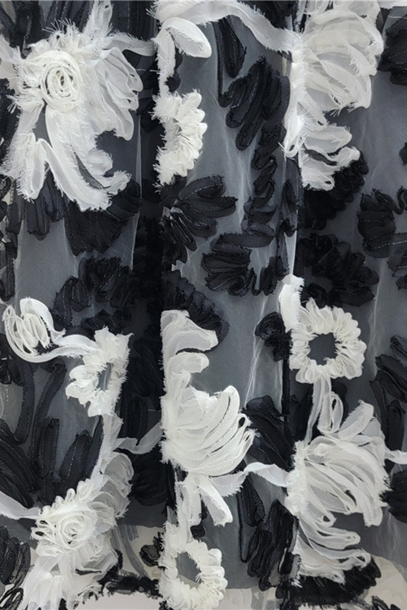 Floral Texture Midi Skirt